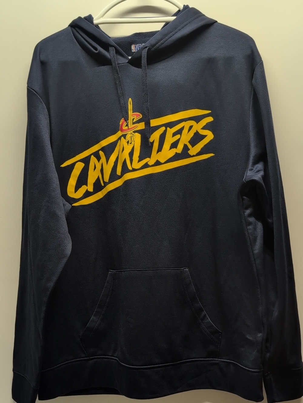 Team Apparel Navy Cavaliers Script Hoodie with Yellow Logo